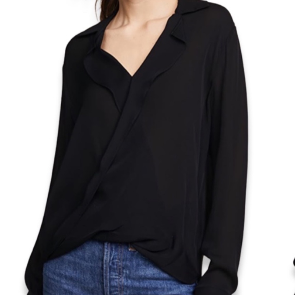 L'Agence Silk Draped Top